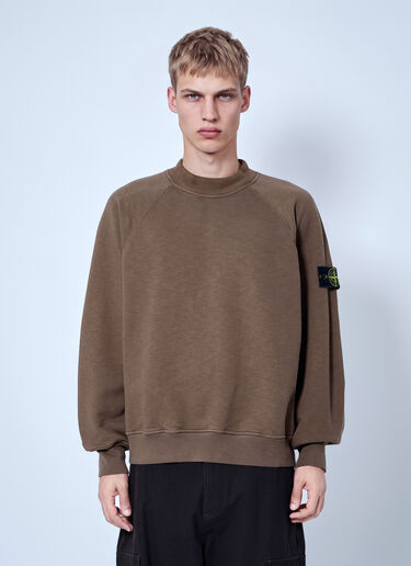 Stone Island Sweatshirt with Logo Patch Brown sto0165092