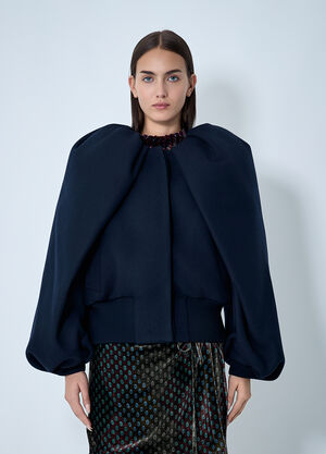 Dries Van Noten Puff-Sleeve Jacket Navy dvn0262019