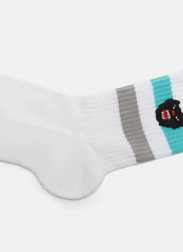 Gucci Little Slam Panther Knit Socks White guc0129046