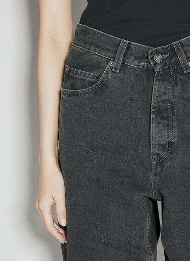 Saint Laurent V-Waist Long Baggy Jeans Black sla0254037