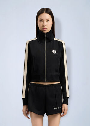 Palm Angels Tree Logo Crop Track Jacket Black pma0264181