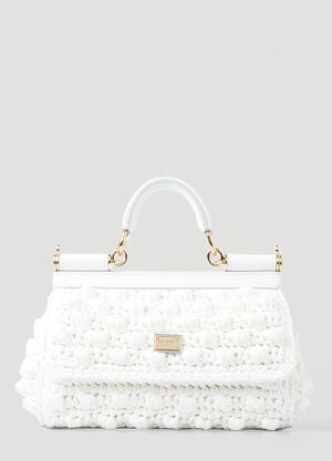 Dolce & Gabbana Small Crochet Sicily Handbag White dol0247106