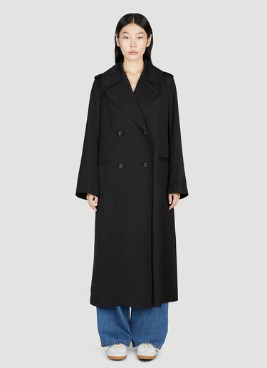 TOTEME Double-Breasted Fluid Summer Coat Black tot0253010