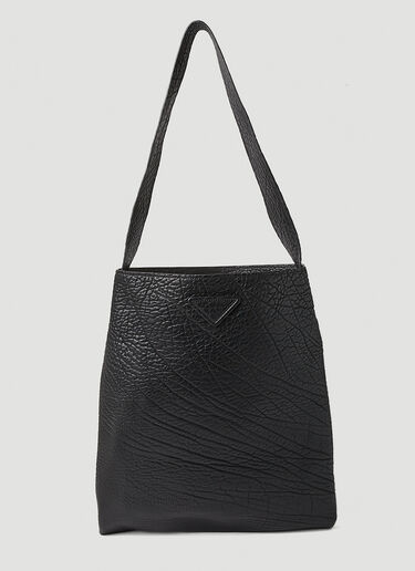 Prada Triangle Plaque Tote Bag Black pra0152063