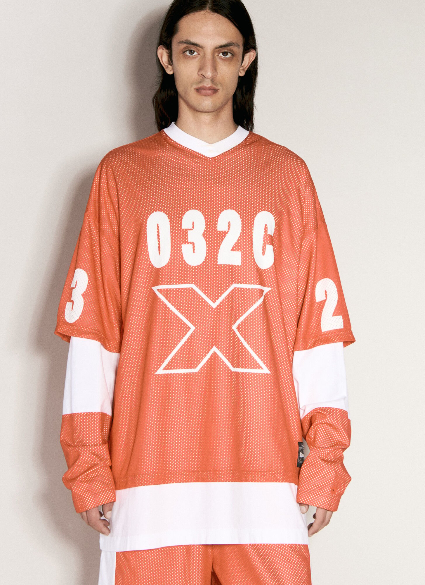 Shop 032c Lax Layered Long-sleeve T-shirt In Red