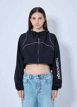 Balenciaga Cropped Hooded Jacket Black bal0265002