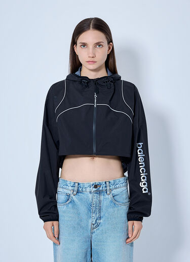 LN-CC® - Balenciaga: Cropped Hooded Jacket - Black Balenciaga Cropped Hooded Jacket Black bal0265002