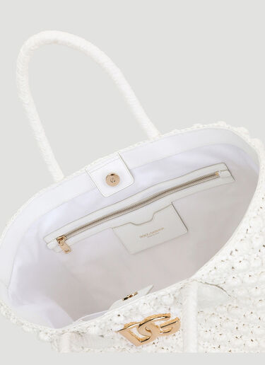 Dolce & Gabbana Raffia Crochet Tote Bag White dol0247100