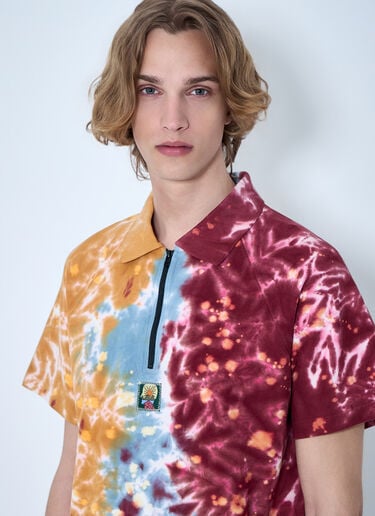 Brain Dead Zip-Collar Tie-Dye Polo Shirt Orange bra0164004