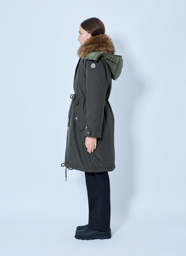LN-CC® - Moncler: Halicte Long Parka - Dark Green Moncler Halicte Long Parka Dark Green mon0266016