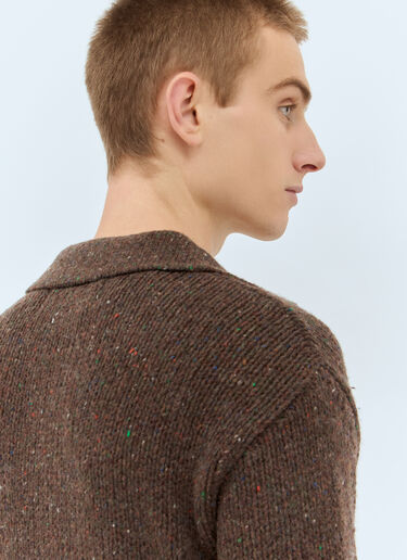 ERL Wool-Blend Polo Shirt Brown erl0158004
