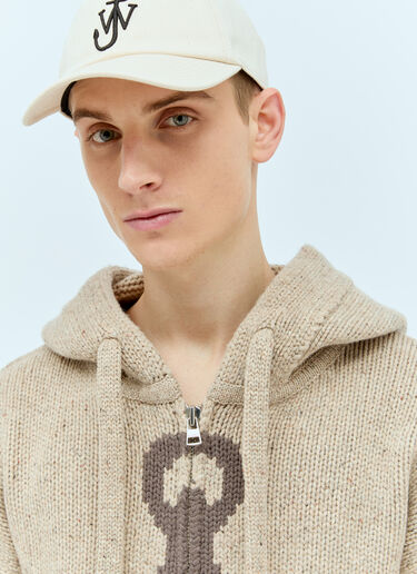 JW Anderson Anchor Zipped Hooded Cardigan Beige jwa0156008