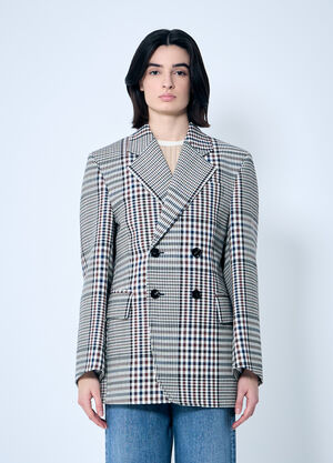 Bottega Veneta Structured Check-Cotton Blazer Brown bov0259009