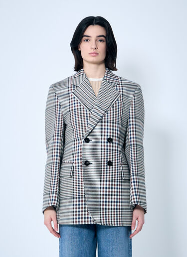 Bottega Veneta Structured Check-Cotton Blazer Brown bov0259009