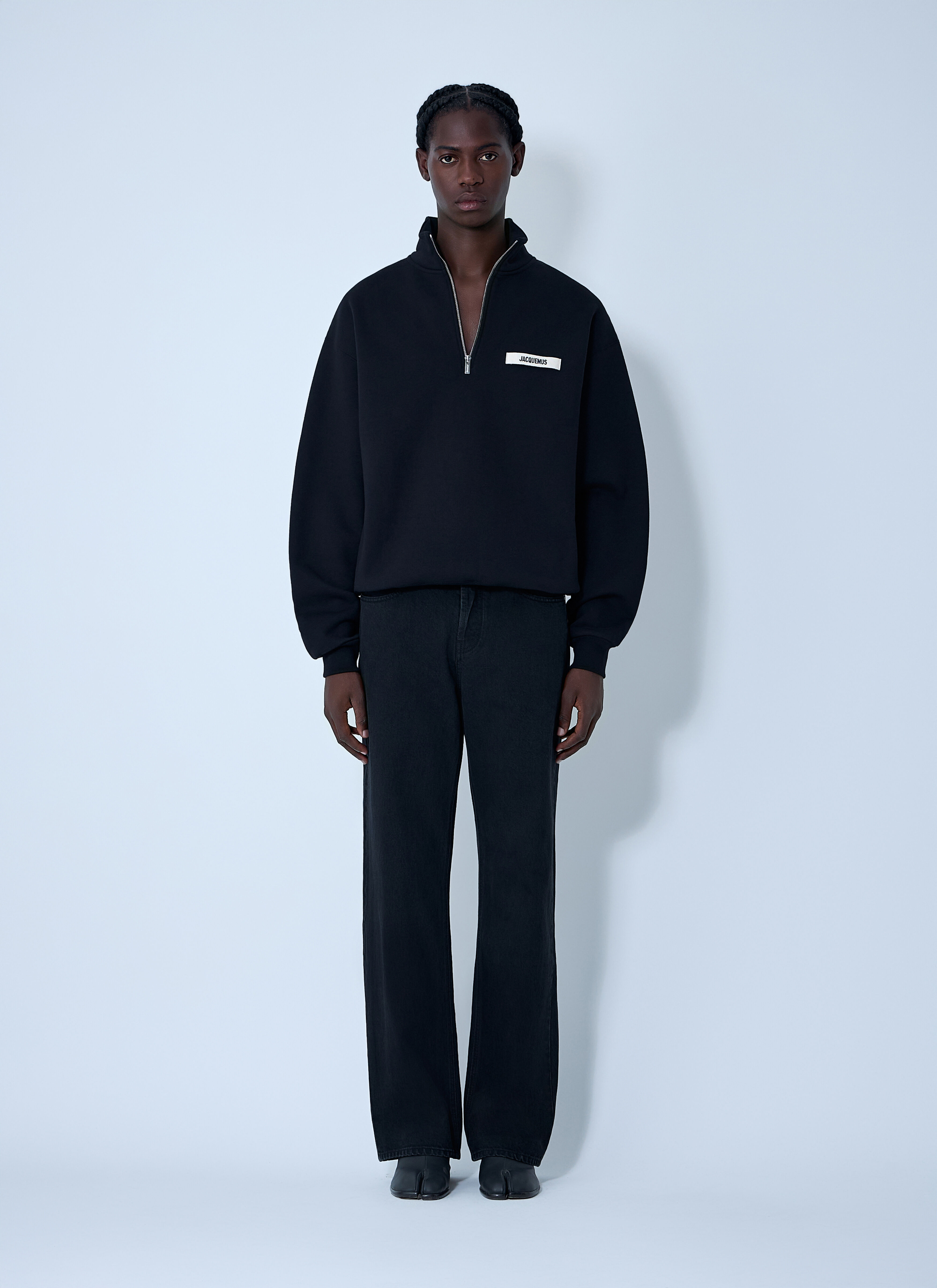 Jacquemus Men's' Le Camionneur Gros Grain Sweatshirt in Black | LN-CC®
