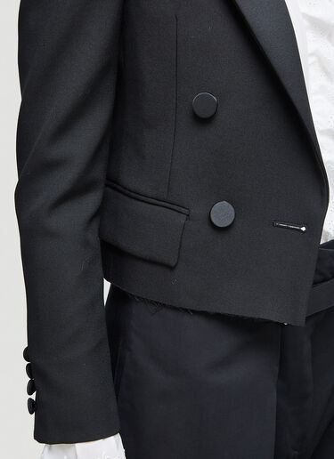 Saint Laurent Cropped Blazer Black sla0243011