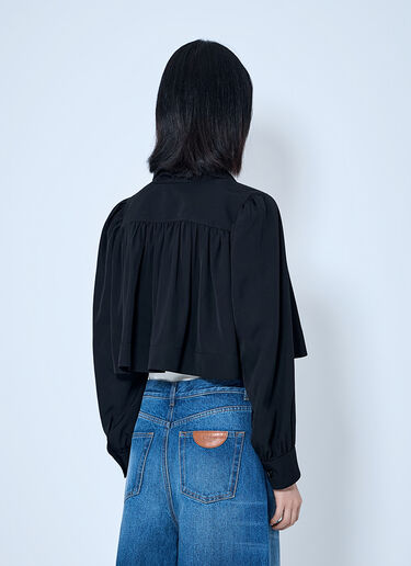 LN-CC® - Chloé: Gathered Cropped Jacket - Black Chloé Gathered Cropped Jacket Black chl0265010