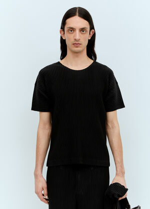 Homme Plissé Issey Miyake Basic Crewneck Pleated Top Black hmp0156002