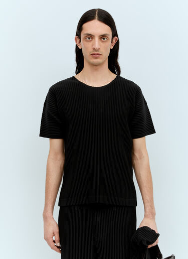 Homme Plissé Issey Miyake Basic Crewneck Pleated Top Black hmp0156002