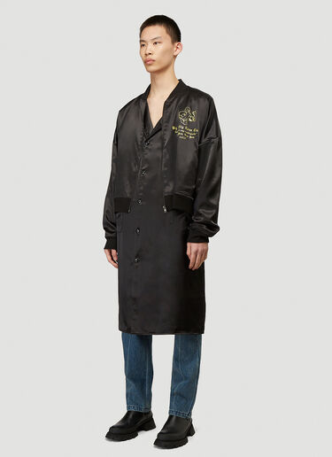Willy Chavarria Longline Satin Shirt Black wcv0140003
