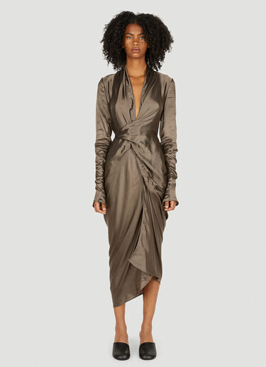 Rick Owens Gathered Wrap Dress Grey ric0249008