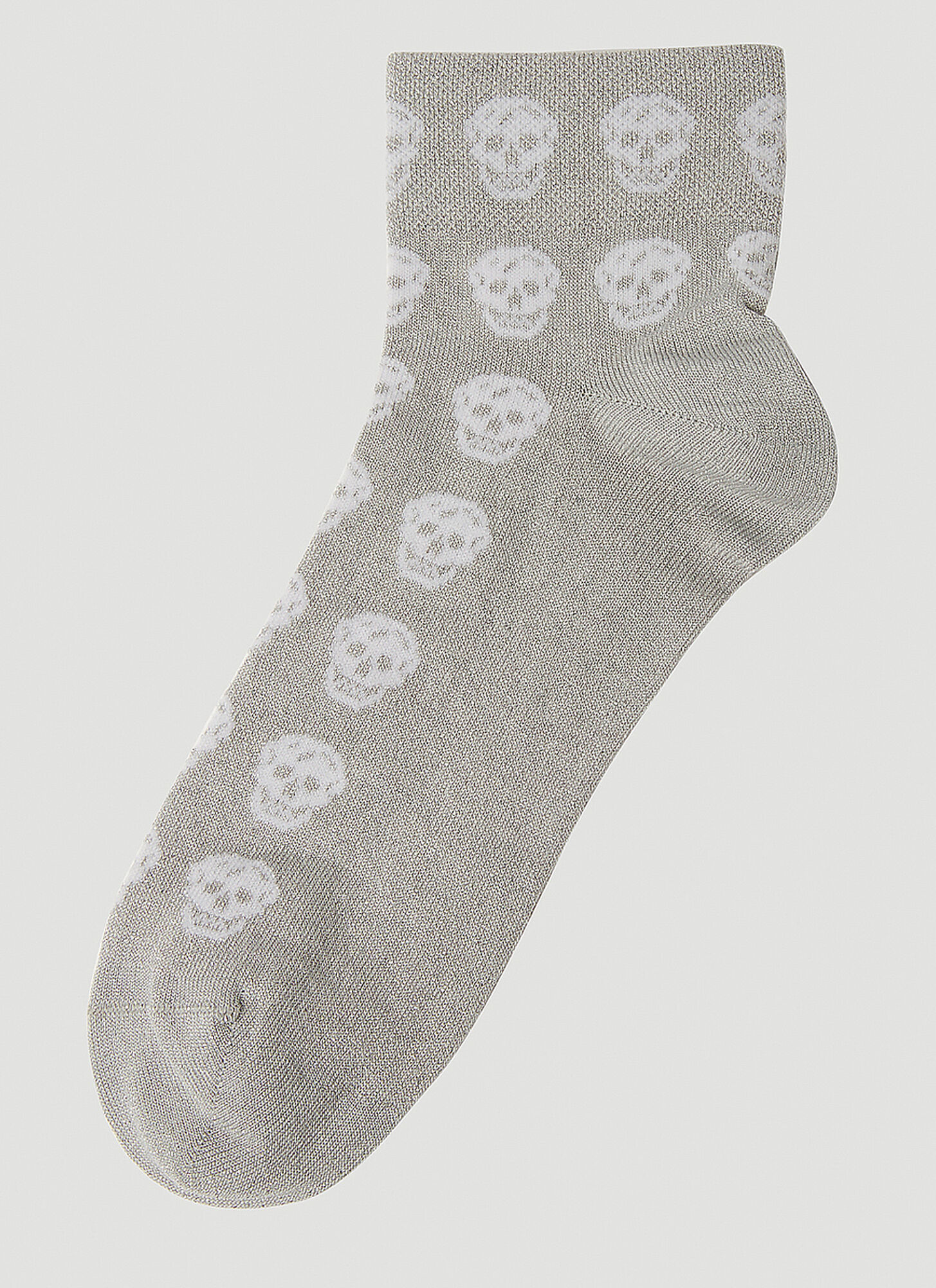 Shop Alexander Mcqueen Short Skull Socks In Silver