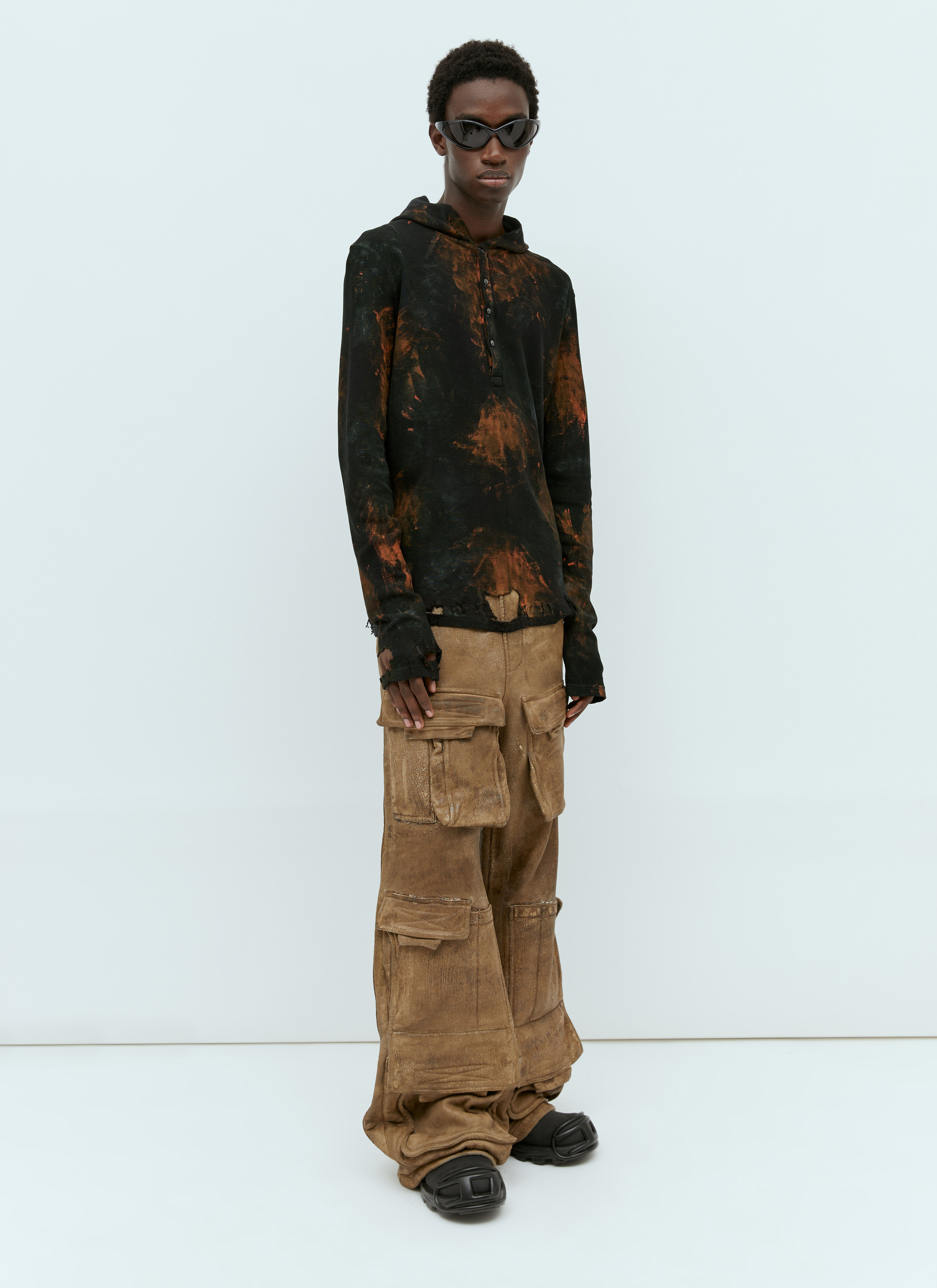Diesel Men's' P-Talo Craquelé Cargo Pants in Brown | LN-CC®