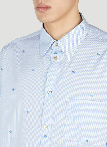 Gucci GG Embroidery Classic Shirt Light Blue guc0152070