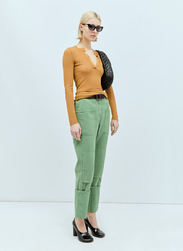 Max Mara Cotton Drill Pants Green max0256078