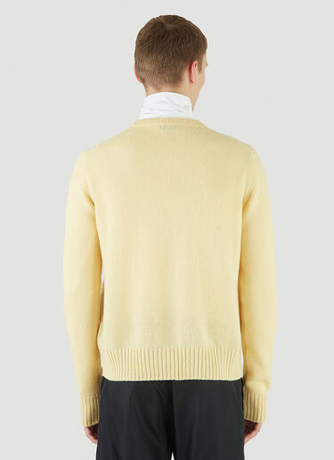 Prada Crewneck Knitted Sweater Yellow pra0145012