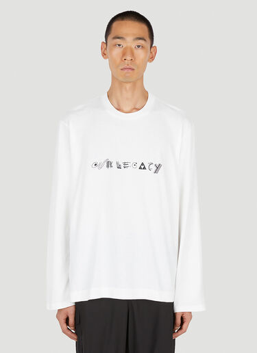Our Legacy Logo Print Long Sleeve T-Shirt White our0150004