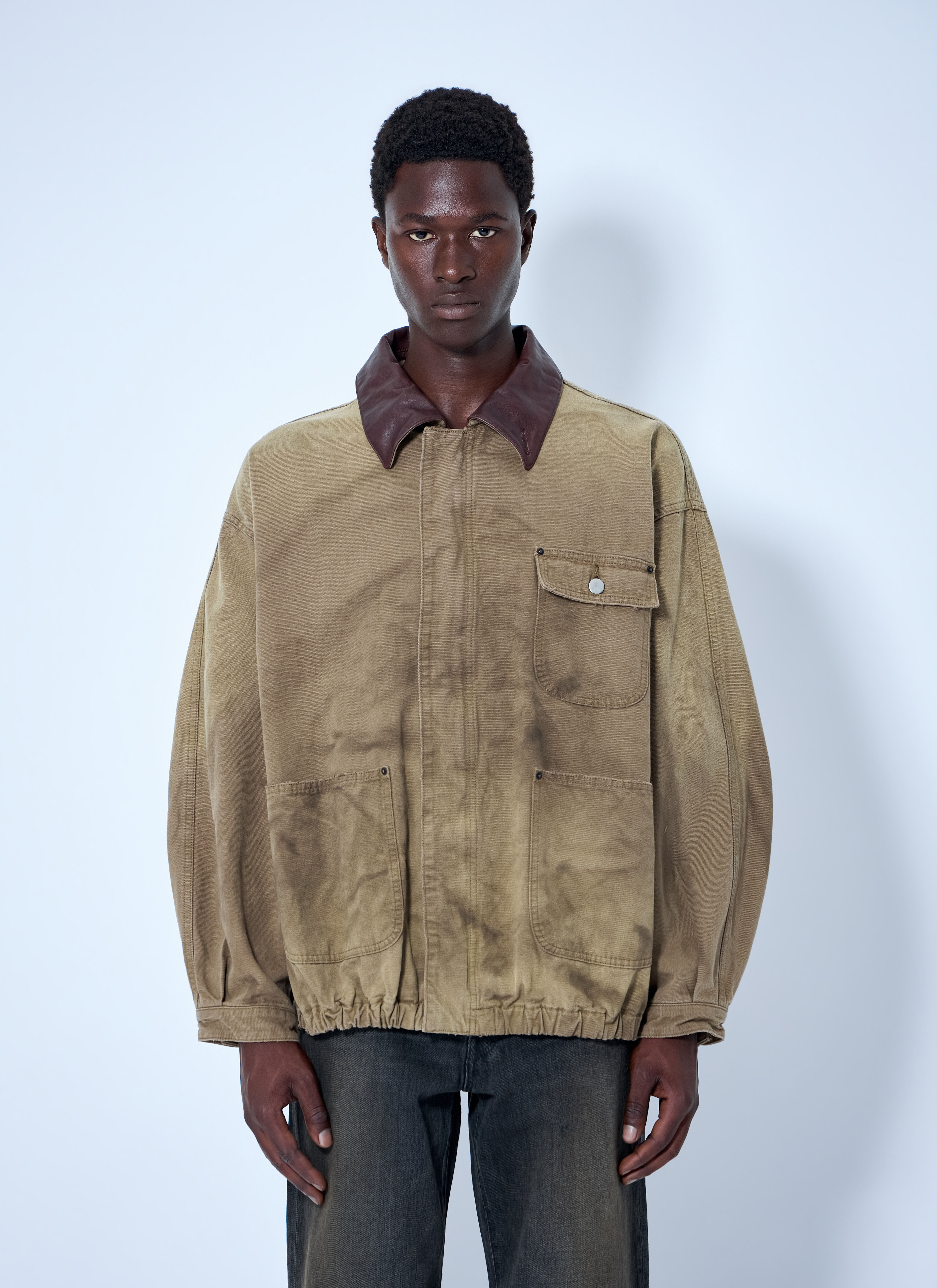 ssstein Men's' Sulfur Dyed Oxford Vintage Jacket in Khaki | LN-CC®