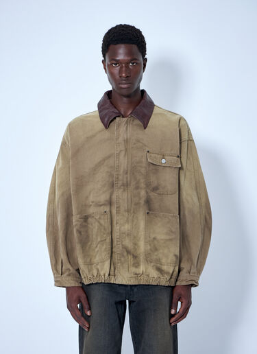LN-CC® - ssstein: Sulfur Dyed Oxford Vintage Jacket - Khaki ssstein Sulfur Dyed Oxford Vintage Jacket Khaki sss0164001