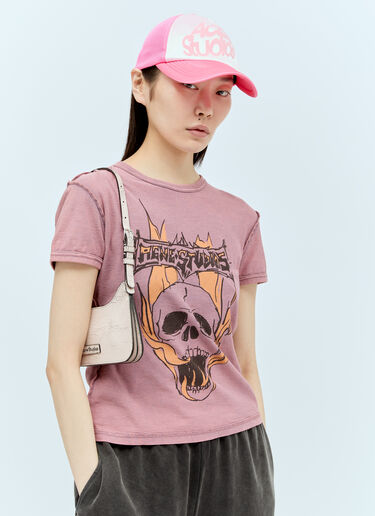 Acne Studios Logo Baseball Cap Pink acn0256042