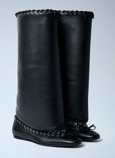 August Barron Level Flat Boots Black all0262001
