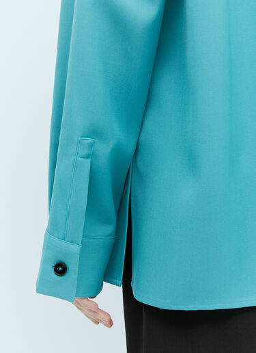 ウールギャバジンシャツ Jil Sander ウールギャバジンシャツ ブルー jil0255002