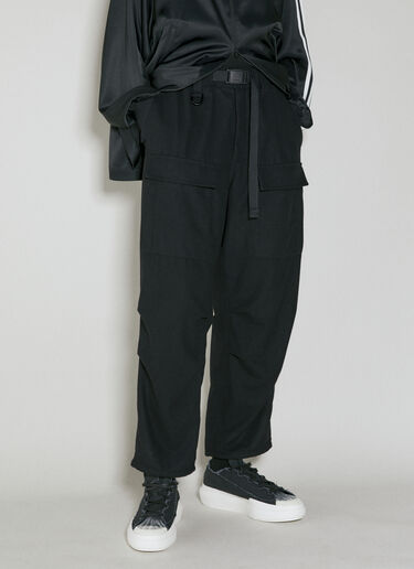 Y-3 Flannel Cargo Pants Black yyy0354007