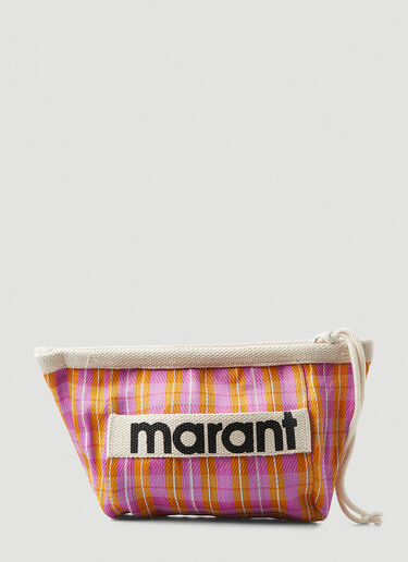 Isabel Marant Powden Logo Clutch Bag Pink ibm0248015