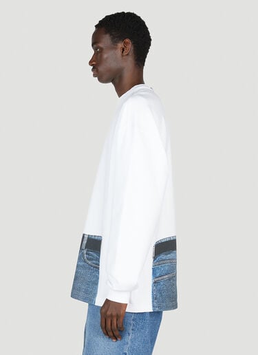 Y/Project x Jean Paul Gaultier 트롱프뢰유 벨트 스웨트셔츠 화이트 ypg0152007