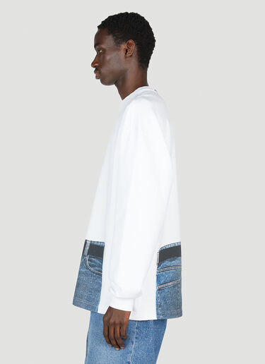 Y/Project x Jean Paul Gaultier Trompe L'Oeil Belt Sweatshirt White ypg0152007