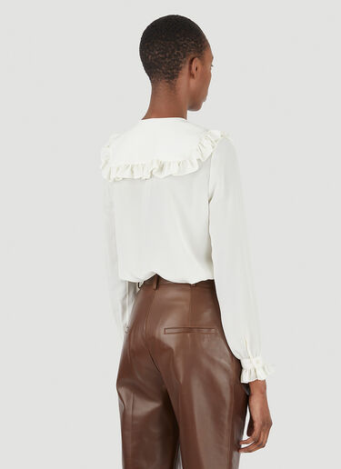 Saint Laurent Peter Pan Shirt White sla0245029