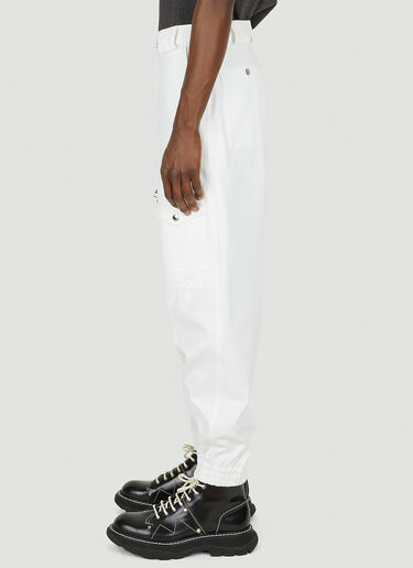 Alexander McQueen Zipped Cargo Pants White amq0148005