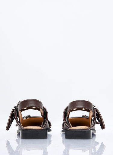 GANNI Feminine Buckle Ballerina Flats Brown gan0257038
