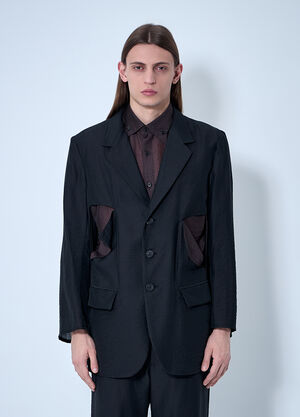 GANNI Cut-Off Single-Breasted Blazer Denim gan0260018
