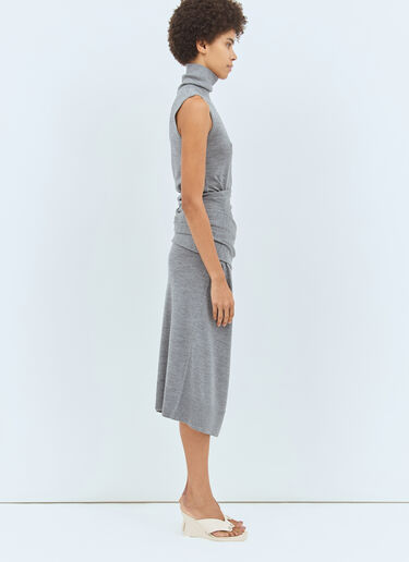 TOTEME Draped Knit Dress Grey tot0258003