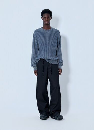 Balenciaga Ribbed Knit Sweater Light Blue bal0164003