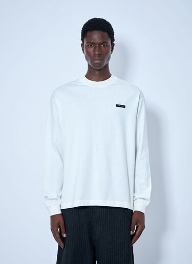LN-CC® - Prada: 長袖ロゴスウェットシャツ - ホワイト Prada 長袖ロゴスウェットシャツ ホワイト pra0166001