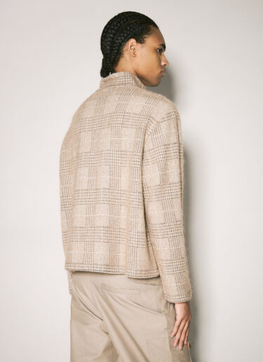 Shrunken Full Zip Polo Cardigan Our Legacy Shrunken Full Zip Polo Cardigan Beige our0158006