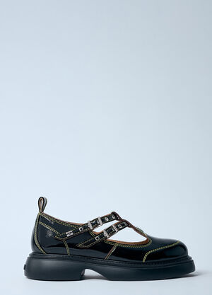 GANNI Everyday Buckle Mary Jane Shoes Black gan0260017