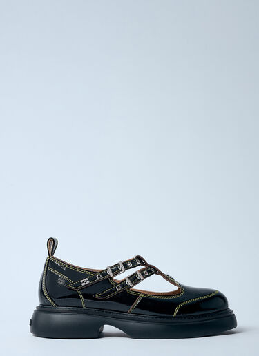 GANNI Everyday Buckle Mary Jane Shoes Black gan0260017